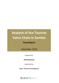 Analysis of the Tourism Value Chain in Zambia
