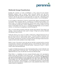 Herbicide Group Classification
