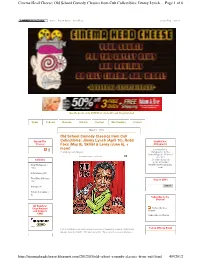 Page 1 of 6 Cinema Head Cheese: Old School Comedy Classics from Cult Collectibles: Jimmy Lynch... 4/9/2012