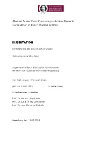 Abstract Sensor Event Processing to Achieve Dynamic Composition of Cyber-Physical Systems
