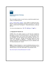 Between Ligamentous Structures in the Thoracic Spine : a ﬁnite Element Investigation