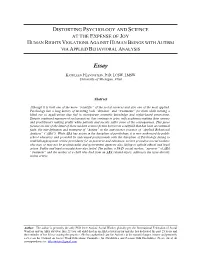 Human Rights Violations Against Human Beings with Autism Via Applied Behavioral Analysis