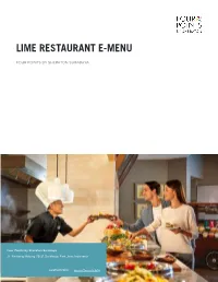Lime Restaurant E-Menu