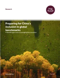 Preparing for China's Inclusion in Global Benchmarks
