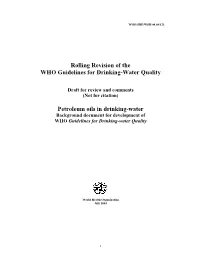 Rolling Revision of the WHO Guidelines for Drinking-Water Quality