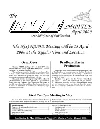 SHUTTLE April 2000 Our 20Th Year of Publication