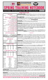 SPRING TRAINING NOTEBOOK 7Th Season in Goodyear