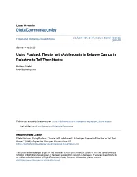 Using Playback Theater with Adolescents in Refugee Camps in Palestine to Tell Their Stories