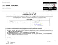 10.16 Scope of Accreditation