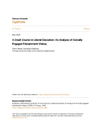 A Crash Course in Liberal Education: an Analysis of Civically Engaged Edutainment Videos
