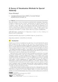 A Survey of Visualization Methods for Special Relativity