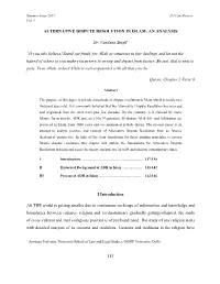 Alternative Dispute Resolution in Islam: an Analysis