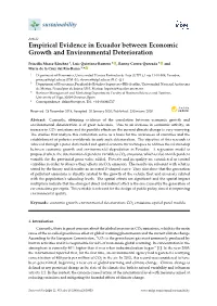 Empirical Evidence in Ecuador Between Economic Growth and Environmental Deterioration