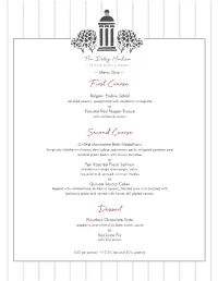 First Course Second Course Dessert