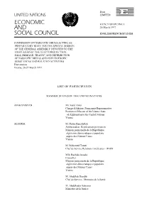 List of Participants