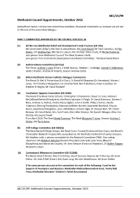 MC/15/99 Methodist Council Appointments, October 2015