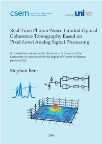 Real-Time Photon-Noise Limited Optical Coherence Tomography Based on Pixel-Level Analog Signal Processing