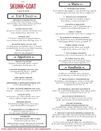 Soup & Salads Handhelds Appetizers Mains