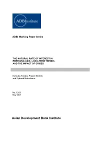 The Natural Rate of Interest in Emerging Asia: Long-Term Trends and the Impact of Crises