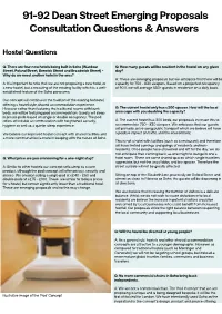 91-92 Dean Street Emerging Proposals Consultation Questions & Answers