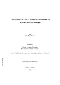A Normative Exploration of the Militant Democracy Principle