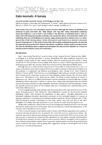 Data Journals: a Survey