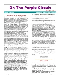 On the Purple Circuit with Bill Kaiser Volume 8, Number 1 the MANBITES DOG THEATER ISSUE