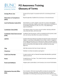 PCI Awareness Training Glossary of Terms