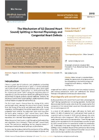 (Second Heart Sound) Splitting in Normal Physiology and Congenital