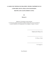 A Laboratory Method for Measuring the Heat Distribution Of
