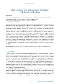 A Systematic Review on Regression Testing for Web-Based Applications