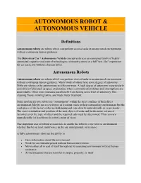 Autonomous Robot & Autonomous Vehicle