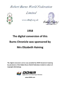 Burns Chronicle 1958