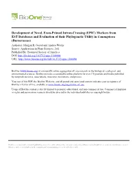 Development of Novel, Exon-Primed Intron-Crossing (EPIC) Markers