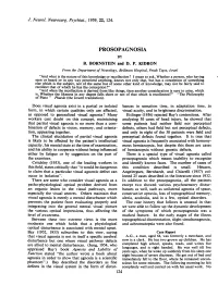 Prosopagnosia by B