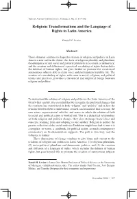 Religious Transformations and the Language of Rights in Latin America