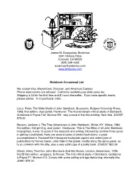 Steinbeck Occasional List