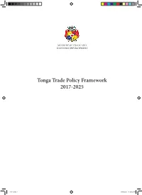 Tonga Trade Policy Framework 2017-2025