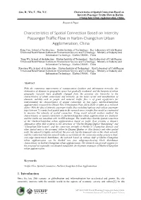 Characteristics of Spatial Connection Based on Intercity Passenger Traffic Flow in Harbin- Changchun Urban Agglomeration, China Research Paper
