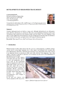 Developments in High-Speed Track Design