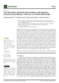 Gut Microbiota, Probiotic Interventions, and Cognitive Function in the Elderly: a Review of Current Knowledge
