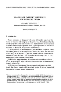 Measure and Category in Effective Descriptive Set Theory