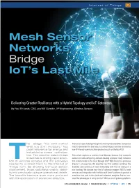 Mesh Sensor Networks Bridge Iot's Last Mile