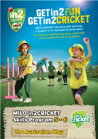MILO In2cricket Skills Program 5 - 6