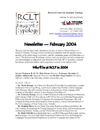 Newsletter — February 2004