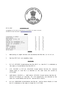 Part-D-Short Matters] Will Be Taken up for Hearing W.E.F