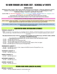 SCHEDULE of EVENTS