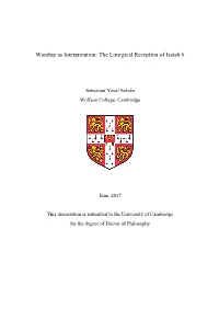 The Liturgical Reception of Isaiah 6