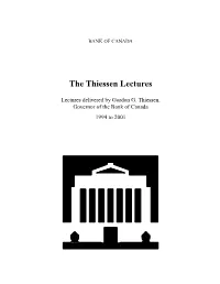 The Thiessen Lectures