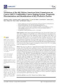 (AJCC) Gallbladder Cancer Staging System: Prognostic Discrimination and Identiﬁcation of Key Predictive Factors